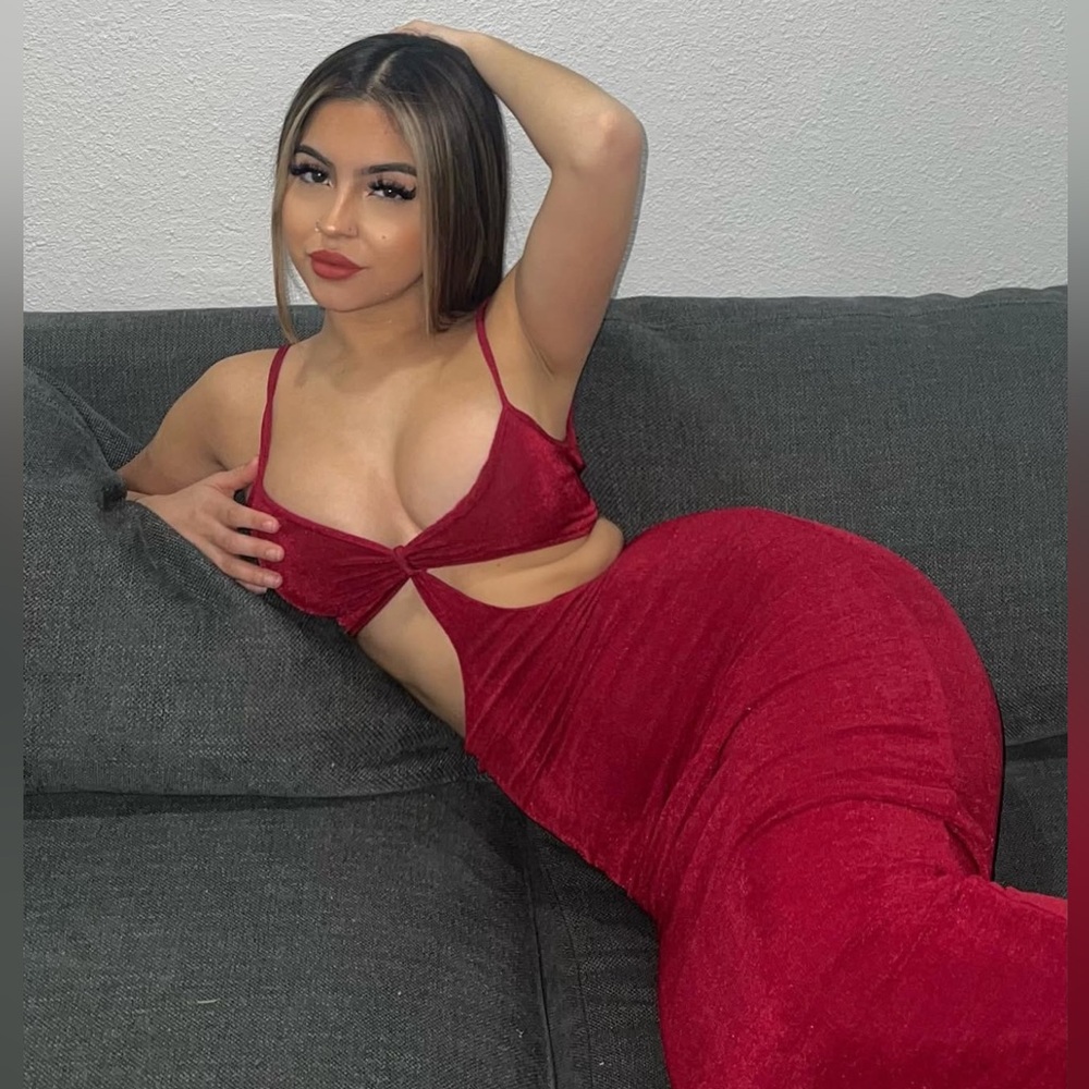 fashion nova Elegant Red Cut-Out Dress